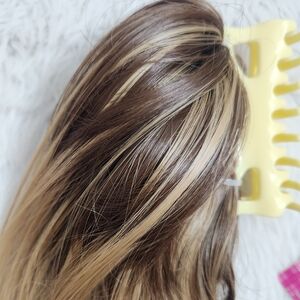 YOLANFAIRY Brown Mix Ash Blond Messy Bun Hair Piece
